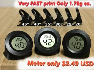 Circular Embedded Bambu Hygrometer Thermometer