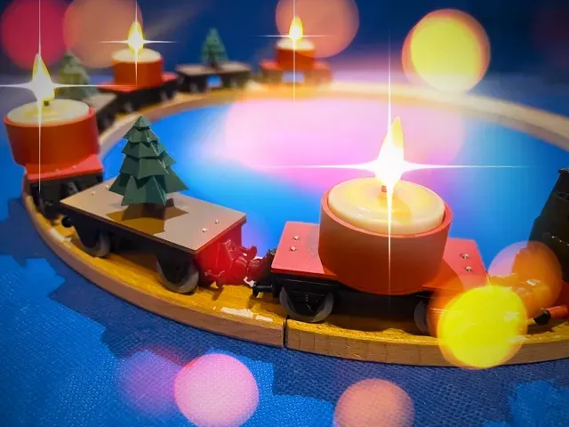 Christmas train - advent wreath wooden train — Фото 2 из 6