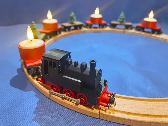 Christmas train - advent wreath wooden train — Фото 6 из 6