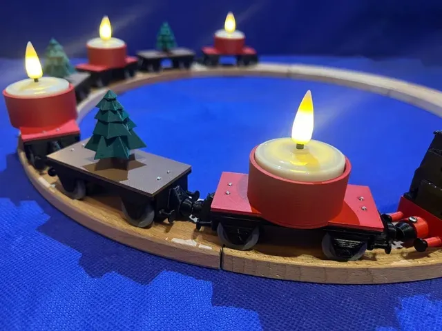 Christmas train - advent wreath wooden train — Фото 3 из 6