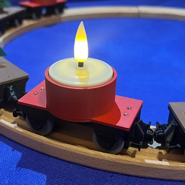 Christmas train - advent wreath wooden train — Фото 5 из 6