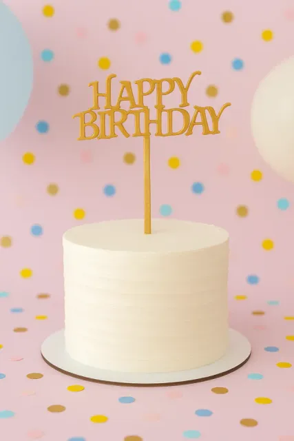 Happy Birthday Cake Topper – Elegant Font — Фото 6 из 6