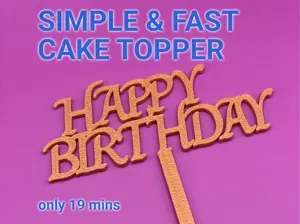 Happy Birthday Cake Topper – Elegant Font
