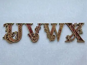 Ornate Layered Letters – Alphabet Set U,V,W,X