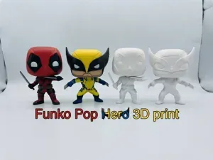 Deadpool & Wolverine Funko Pop Style Monochrome