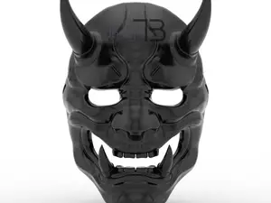 Black Demon Cyberpunk Mask