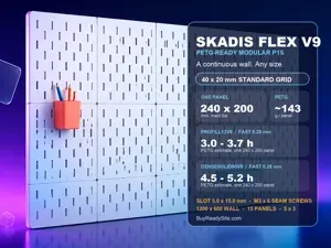 SKADIS Flex V9 — Modular PETG Pegboard System