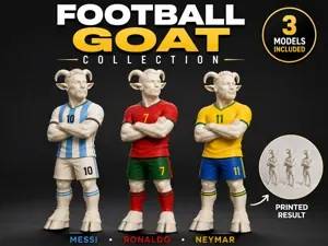 Football GOAT figures Messi, Ronaldo, Neymar