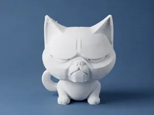 Enchanted Grumpy Chibi Cat Figurine | Design