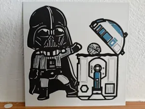 Hueforge Darth Vader and R2D2