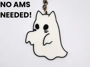 Cute Halloween Ghost Cat Keychain Keyring