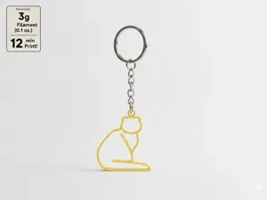 Scottish Fold Cat Keychain - Ultra Fast (12 min)
