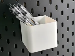 宜家洞洞板(IKEA SKADIS 斯考迪斯)配件-笔筒 | 收纳盒-免支撑，承重好。