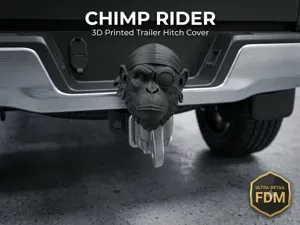 Chimp Rider Biker Monkey Trailer Hitch Cover
