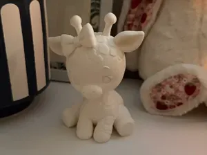Cute Baby Giraffe with Bow Nursery Figurine