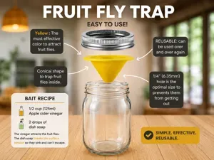 Mason Jar Fruit Fly Trap - Only 8g of Filament
