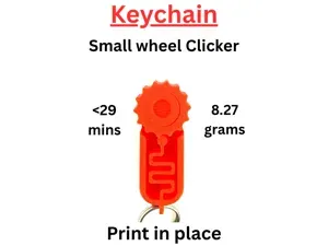 Keychain wheel Clicker Fidget Toy (Print in place)
