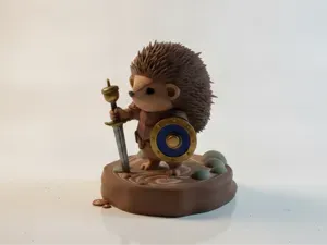 Hedgehog Knight Paladin with Acorn Sword STL
