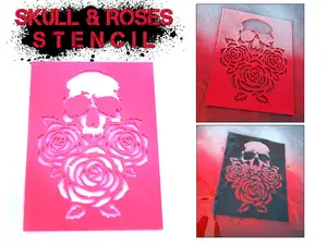 Skull & Roses Stencil