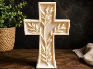 Decorative Cross with Leaf Pattern
