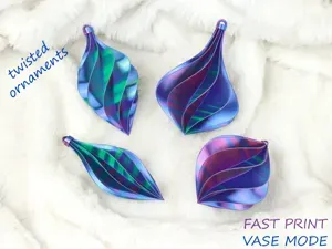 Twisted Christmas Ornaments / Baubles in Vase Mode