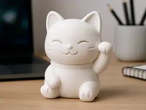 Minimalist Maneki-Neko Figurine – Kawaii Lucky Cat