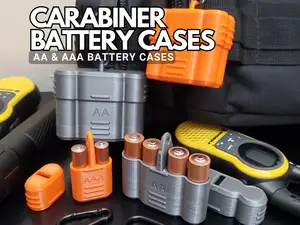 Carabiner AA & AAA Battery Cases Camping Accessory