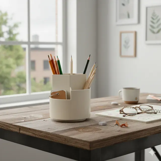 Minimal Desk Pen Holder 3D Printable Organizer — Фото 5 из 5