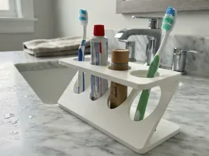 Porta Escovas e Pasta de Dentes Minimalista
