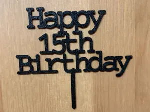 Happy 15th Birthday Cake Topper