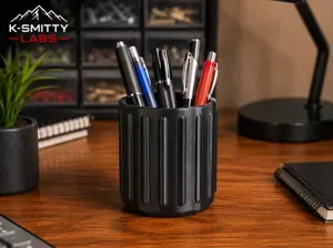 Modern Ribbed Pen Holder / Item Holder