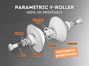 Parametric Dual Bearing V-Groove Roller / Wheel