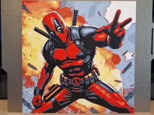 Deadpool explosion - Hueforge - 4 colour