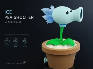 PVZ Snowpea shooter 植物大战僵尸 寒冰射手电动模型玩具