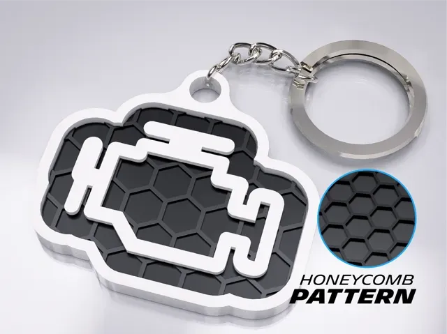 Check Engine Dashboard Icon Keychain