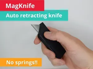 Retracting Utility Knife - Magnets, No Springs