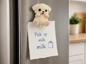 Cute Puppy Fridge Magnet Holder - Dog Memo Holder