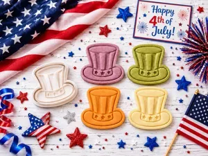 4th of July Uncle Sam Hat Cookie Cutter Design