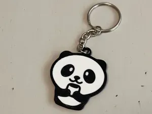 Panda Drinking Coffee Keychain