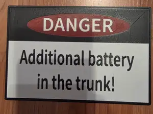 Warning Notice Additional Battery