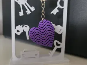 Striped Heart keychain 3D v2