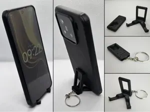 Foldable phone stand keychain
