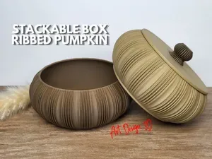 Jewelry Box Stackable Ribbed Pumpkin