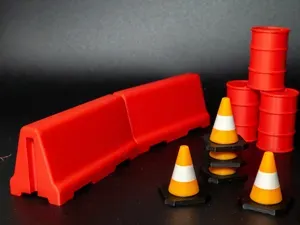 Miniature Traffic Barrier & Cone Set