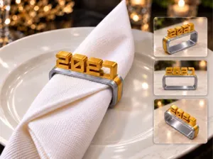 Napkin Ring 2027 Modern New Year's Eve Table Decor
