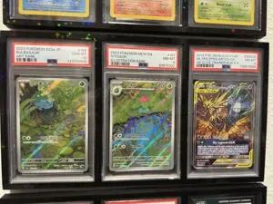 PSA/CGC 3-Slab Graded Card Wall Display