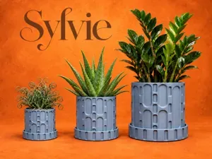 Sylvie Geometric Planter with Drainage Tray