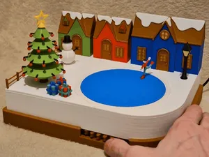 Christmas Village Rotating Mechanism and LED Light