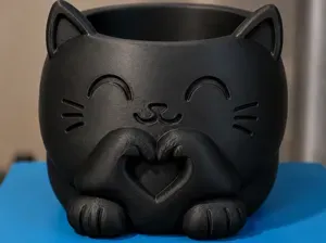 Cute Black Cat Planter & Desk Organizer