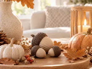 Knitted Acorn - cozy autumn decorative 3D print